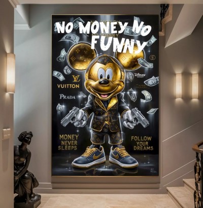 Maus No Money No Funny Cartoon Pop Art Comic