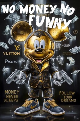 Maus No Money No Funny Cartoon Pop Art Comic