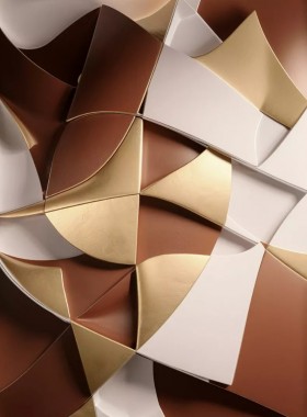 3D Kunst Braun Beige Gold Abstrakt Modernes