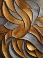Abstrakte Kunst 3D Optik Grau Orange Terrakotta