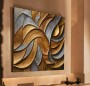 Abstrakte Kunst 3D Optik Grau Orange Terrakotta