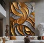 Abstrakte Kunst 3D Optik Grau Orange Terrakotta