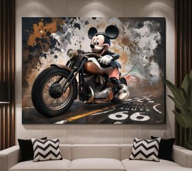 Chopper Motorrad Wandbild Route 66