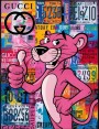 Pink Panther Pop Art Wandbild Buntes Graffiti