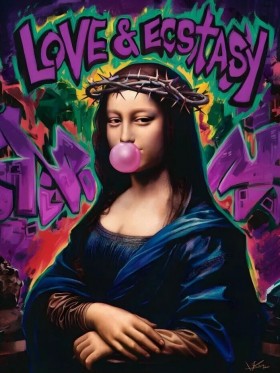 Mona Lisa Bubble Gum Pop Art Modernes Wandbild