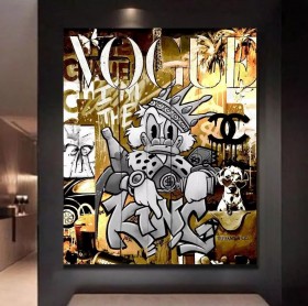 Dagobert Luxus Graffiti Vogue Wandbild Gold