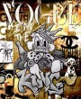 Dagobert Luxus Graffiti Vogue Wandbild Gold
