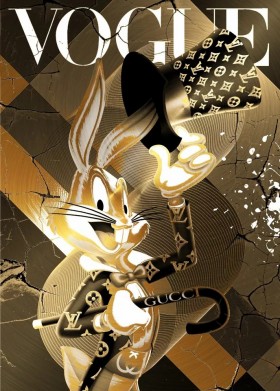 Bunny Street Art Popart LV Modern Cartoon Bunny Street Art Popart LV Modern Cartoon