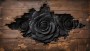 Schwarze Rosen Vintage Holz Wandbild 3D Optik