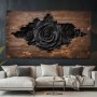 Schwarze Rosen Vintage Holz Wandbild 3D Optik