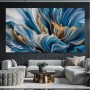 Abstrakte Blume Blüte Blau Weiß Moderne Kunst