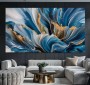 Abstrakte Blume Blüte Blau Weiß Moderne Kunst