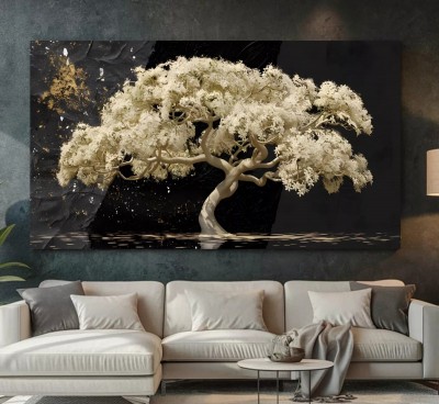 Weißer Baum Wandbild Modern Kunst Natur Schwarz