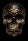 Totenkopf Skull Schädel Schwarz Gold Wandbild