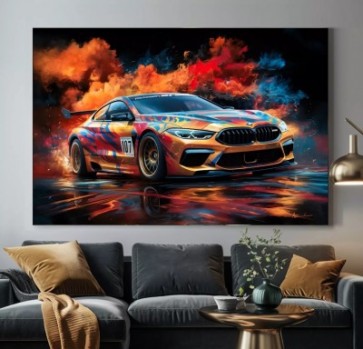 BMW M8 Auto Rennwagen Buntes Design Wandbild