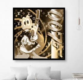 Donald 007 Street Art Pop Art Modern Gold Optik