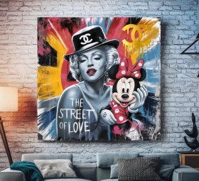 Marilyn Monroe Mini Pop Art Graffiti Wandbild