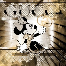 Mini Mouse Pop Art LV Gold Braun Cartoon Modernes