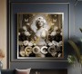 Marilyn Monroe Coco Weiß Gold Wandbild Blumen