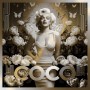 Marilyn Monroe Coco Weiß Gold Wandbild Blumen
