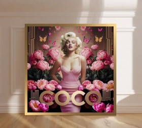 Marilyn Monroe Coco Rosa Gold Wandbild Blumen