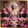 Marilyn Monroe Coco Rosa Gold Wandbild Blumen
