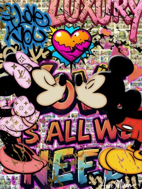 Minnie und Micky in Love Mickey Pop Art