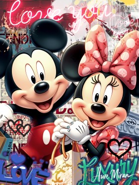 Minnie und Micky Love You Mickey Pop Art