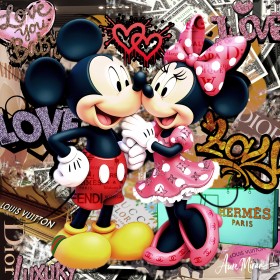Micky Maus und Minnie Love Leinwand Poster Pop Art