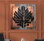Abstraktes Metall Kupfer Holz Industrial Kunst Art-Déco
