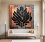 Abstraktes Metall Kupfer Holz Industrial Kunst Art-Déco