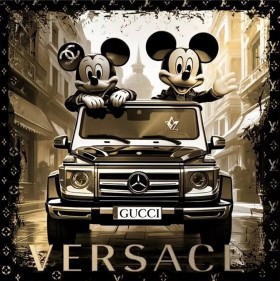 Micky LV Mercedes G Wandbild Gold Luxus DG