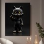 Schwarze Katzenfigur mit goldenen Details