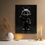 Schwarze Katzenfigur mit goldenen Details