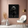 Schwarze Katzenfigur mit goldenen Details