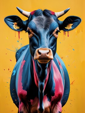 Bunte Kuh im Pop-Art-Stil Bunte Kuh im Pop-Art-Stil