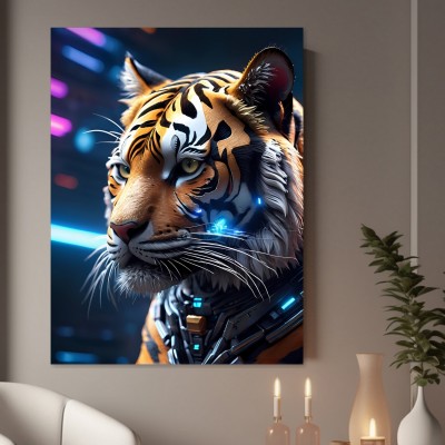 Cyber Tiger im Neonlicht