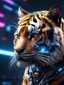 Cyber Tiger im Neonlicht