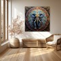 Elefant Mandala in Gold und Türkis