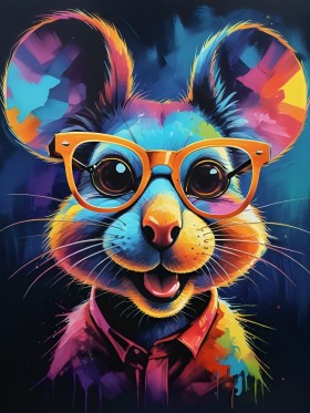 Coole Maus mit Brille Coole Maus mit Brille