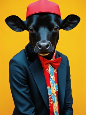 Cooles Kalb im Anzug