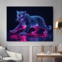 Neon Leopard in Blau und Pink