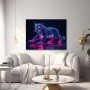 Neon Leopard in Blau und Pink