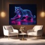 Neon Leopard in Blau und Pink