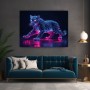 Neon Leopard in Blau und Pink