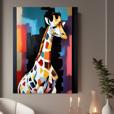 Farbenfrohe Giraffe im Pop-Art-Stil