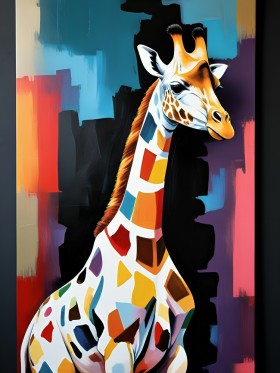 Farbenfrohe Giraffe im Pop-Art-Stil Farbenfrohe Giraffe im Pop-Art-Stil
