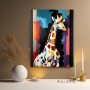 Farbenfrohe Giraffe im Pop-Art-Stil