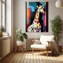 Farbenfrohe Giraffe im Pop-Art-Stil