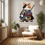 Samurai Katze im Kimono